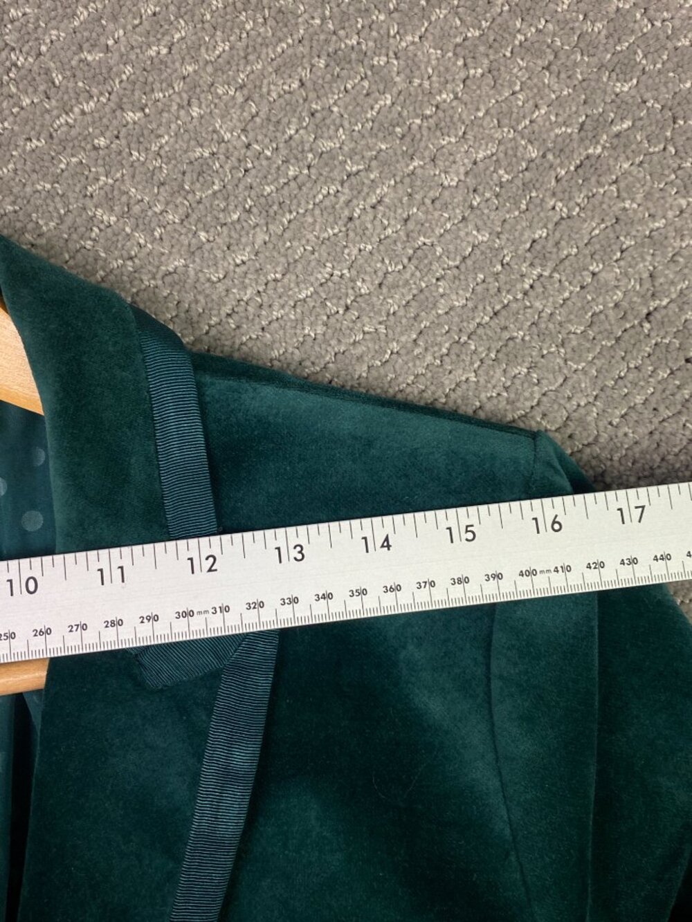 J CREW Velvet Blazer Jacket Womens 14 Forest Green One Button Tuxedo Dinner - Picture 10 of 14